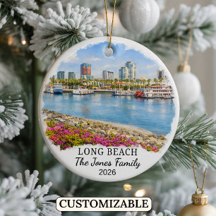 Personalized Long Beach Ornament Custom California