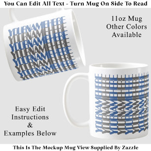 Personalized Long Custom Name Blue Hidden Message  Coffee Mug