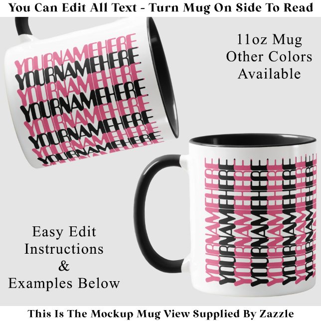 Personalized Long Custom Name Coral Hidden Message Mug (Creator Uploaded)