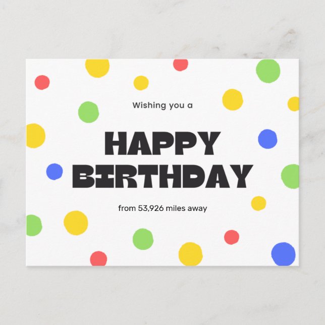 Personalized - Long Distance Birthday Postcard (Front)