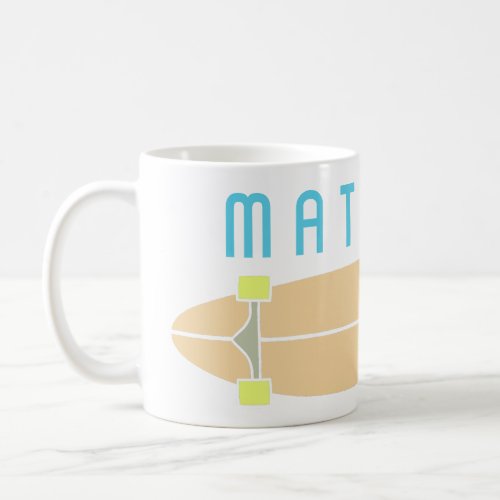 Personalized Longboard Skateboard Skateboarders Coffee Mug