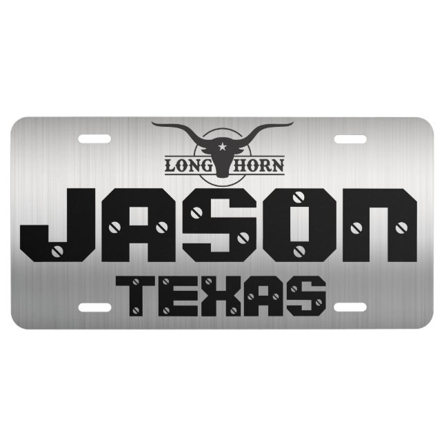 Personalized Longhorn License Plate (Front)