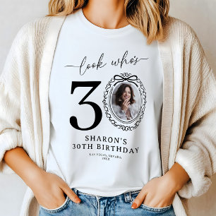 Personalized Look Who's 30 Photo Birthday T-Shirt Tri-Blend Shirt