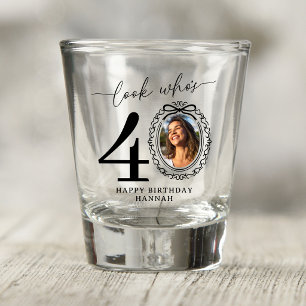 Personalized Look Who's 40 Photo Birthday Shot Glass