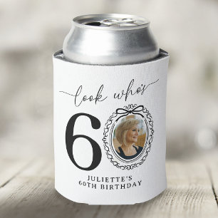 Personalized Look Who's 60 Photo Birthday Can Cooler