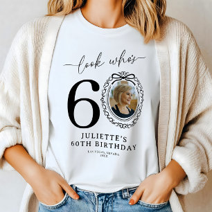 Personalized Look Who's 60 Photo Birthday T-Shirt Tri-Blend Shirt