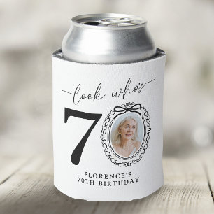 Personalized Look Who's 70 Photo Birthday Can Cooler