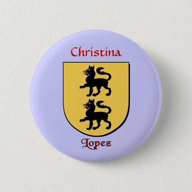 Personalized Lopez Historical Shield Button (Front)