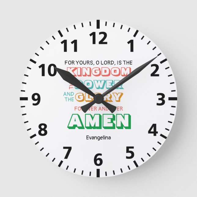 Personalized LORDS PRAYER Round Clock (Front)