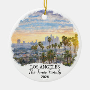 Personalized Los Angeles Ornament, California Ceramic Ornament