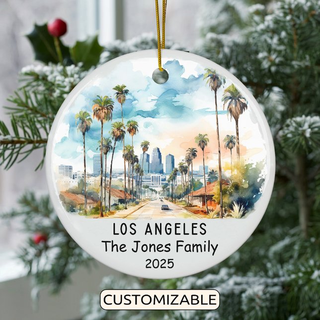 Personalized Los Angeles Ornament, California Ceramic Ornament (Creator Uploaded)
