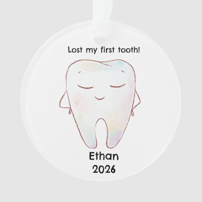 Personalized Lost My First Tooth Christmas Ornament (Front)