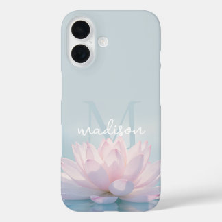 Personalized lotus flower iPhone 16 case