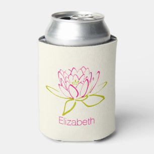 Personalized Lotus Flower / Water Lily Can Cooler