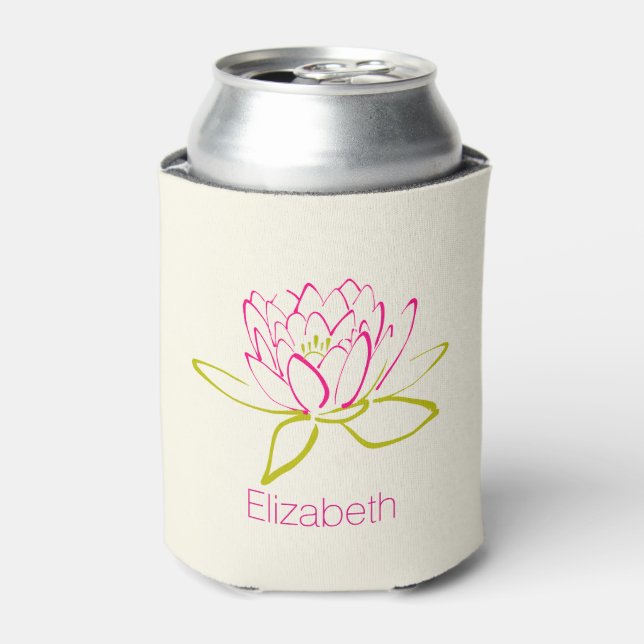 Personalized Lotus Flower / Water Lily Can Cooler (Can Front)