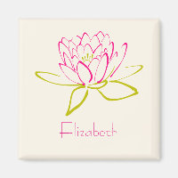 Personalized. Lotus Flower / Water Lily Drawing
