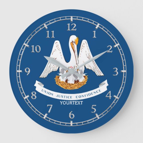 Personalized Louisiana State Flag Design on Large Clock