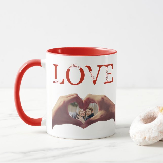 Personalized LOVE Acronym Photo  Mug (With Donut)