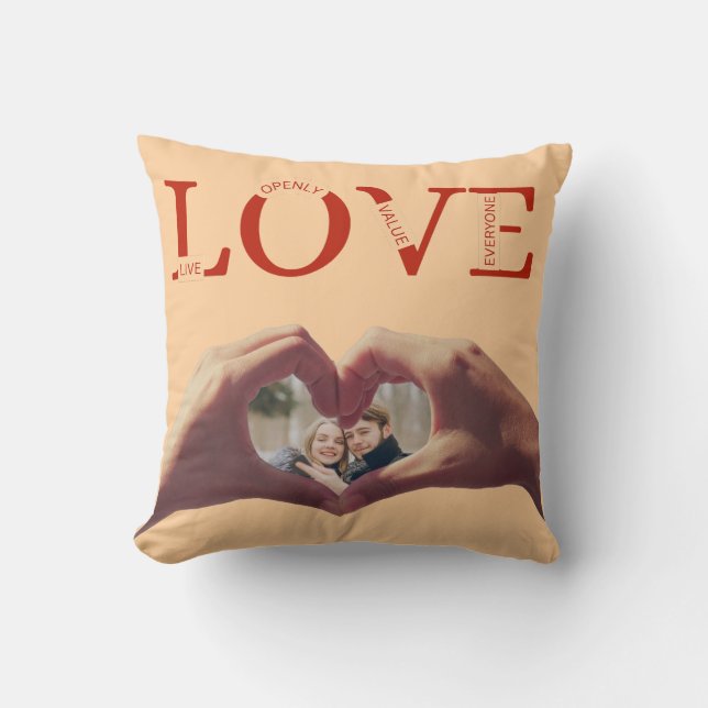 Personalized LOVE Acronym Photo  Throw Pillow (Front)