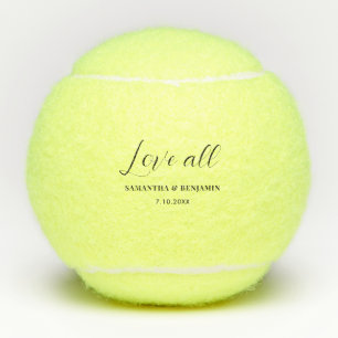 Personalized Love All Wedding Bridesmaid Tennis Balls