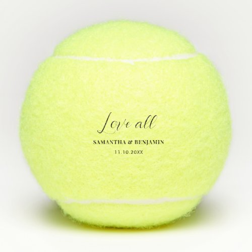 Personalized Love All Wedding Party Groomsmen Tennis Balls
