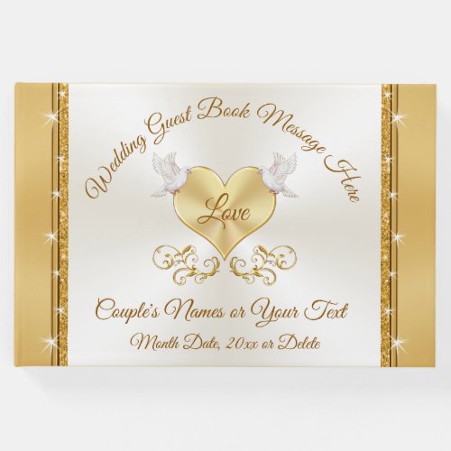 Personalized Love and Heart Wedding Guest Book