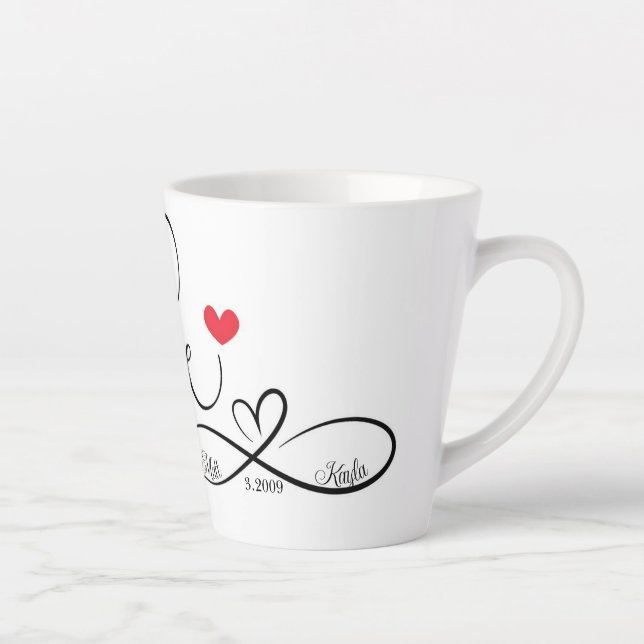 Personalized Love and Infinity Heart Latte Mug (Right)