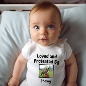 Personalized Love and Protected By Dog Baby Bodysuit