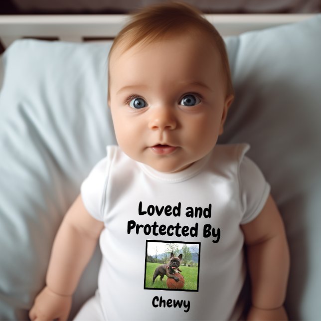 Personalized Love and Protected By Dog Baby Bodysuit (Creator Uploaded)