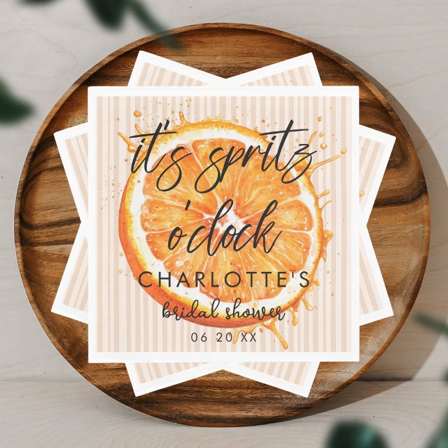 Personalized Love at First Spritz Bridal Shower  Napkins (Creator Uploaded)