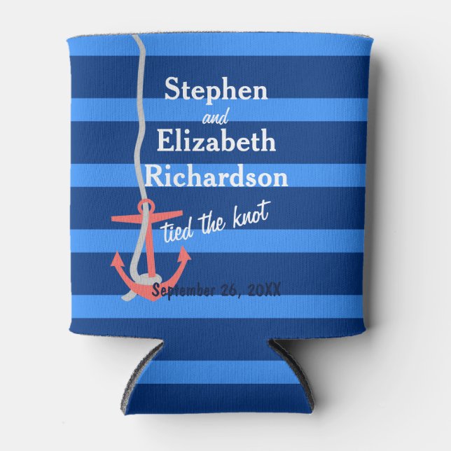 Personalized Love Beachy Anchor Can Cooler (Front)