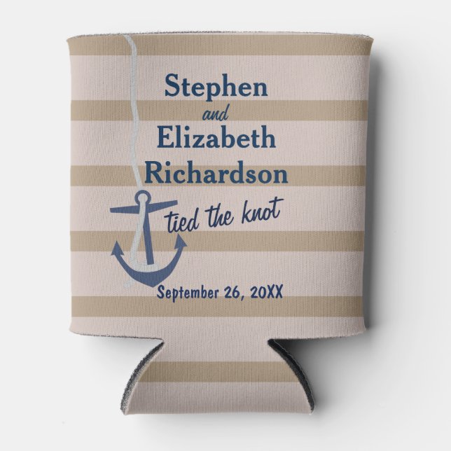 Personalized Love Beachy Anchor Can Cooler (Front)