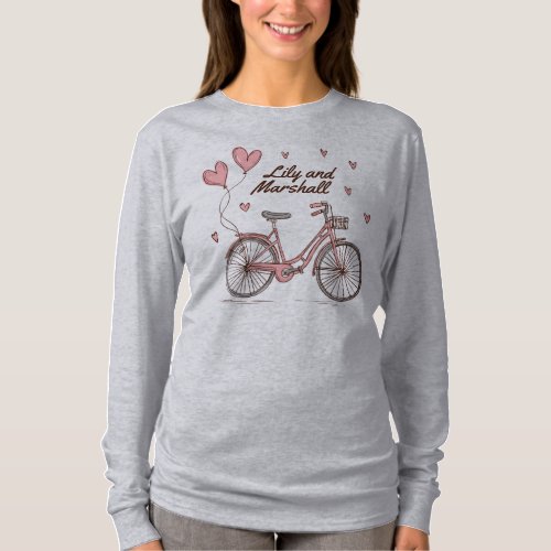 Personalized Love Bicycle Hearts  Sleeve Shirt