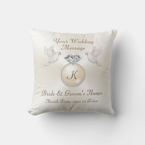 Personalized Love Birds Gifts Wedding Throw Pillow