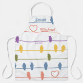 Personalized Love Birds Heart His Hers Pastels Apron (Front)