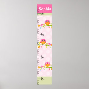 Personalized Love Birds & Owl Branch Growth Chart