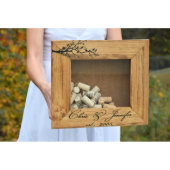 Personalized Love Birds Rustic Wine Cork Holder (Front)
