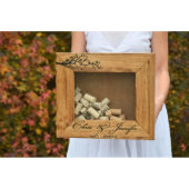Personalized Love Birds Rustic Wine Cork Holder (Front)