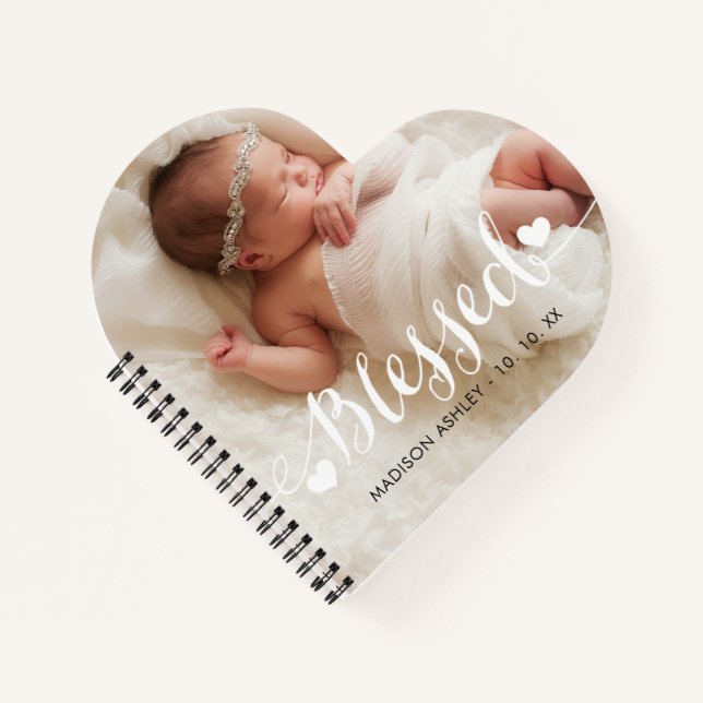 Personalized Love Blessed Baby Photo Notebook (Front)