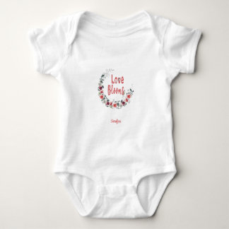 Personalized Love Blooms Baby Bodysuit