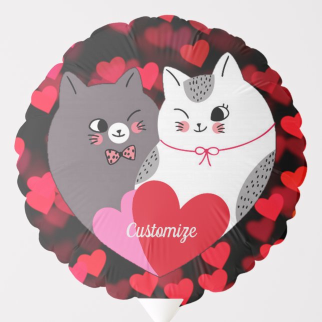 Personalized Love Cats  Balloon (Front)