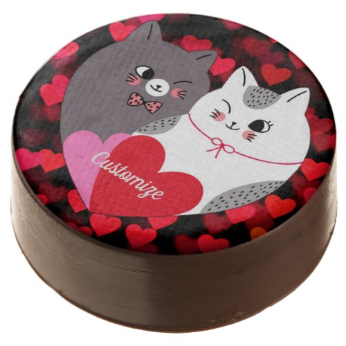 Personalized Love Cats Chocolate Covered Oreo