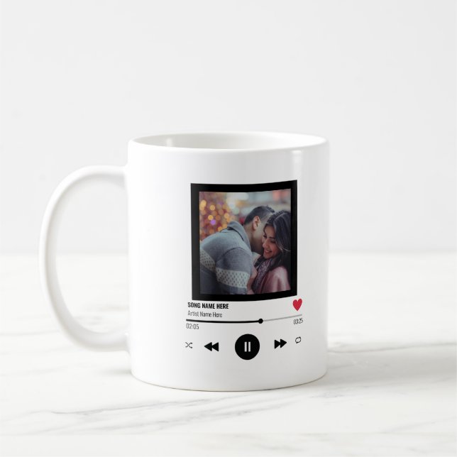 Personalized Love Couple Anniversary Gifts Song Coffee Mug (Left)