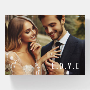 Personalized Love Couple Photo Glass Display Paperweight