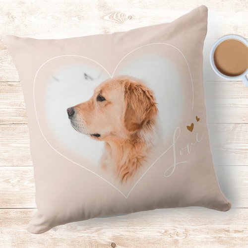 Personalized Love Dog Lover Photo Throw Pillow