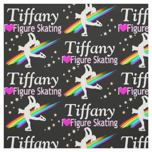 PERSONALIZED LOVE FIGURE SKATING FABRIC