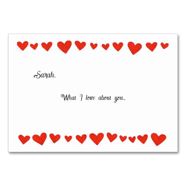 Personalized Love Flash Cards (Front)