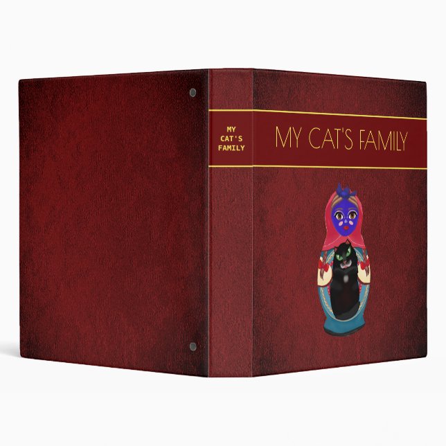 Personalized love for cats 3 ring binder (Background)