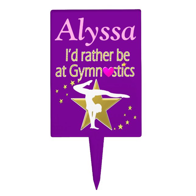 PERSONALIZED LOVE GYMNASTICS CAKE PIC TOPPER (Front)