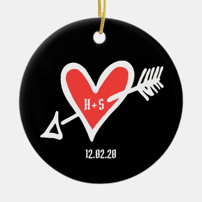 Personalized Love Heart Ceramic Decoration (Front)